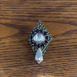 1980s Gold and Silver Women's Brooch